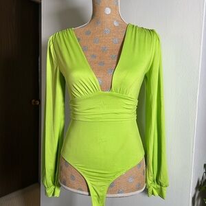 Lime Green Long Sleeve Bodysuit